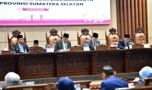 Dewan Perwakilan Rakyat Daerah (DPRD) Provinsi Sumatra Selatan (Sumsel) menggelar Rapat Paripurna XXXIX dengan agenda penyampaian Laporan Hasil Pelaksanaan Kegiatan Reses Pimpinan dan Anggota DPRD Sumsel. (BEKISARMEDIA.ID/HAIRUDIN)
