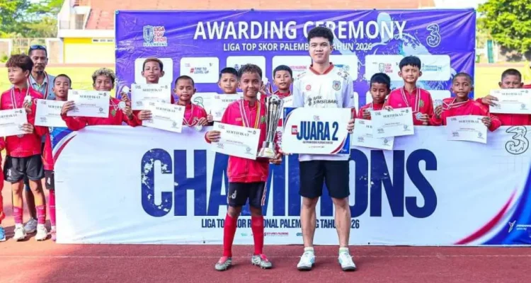 SSB Palembang Soccer Skills berhasil meraih gelar runner-up Liga Top Skor (LTS) Kelompok Umur (KU) 12 Zona Palembang 2026. (BEKISARMEDIA.ID/TRI)