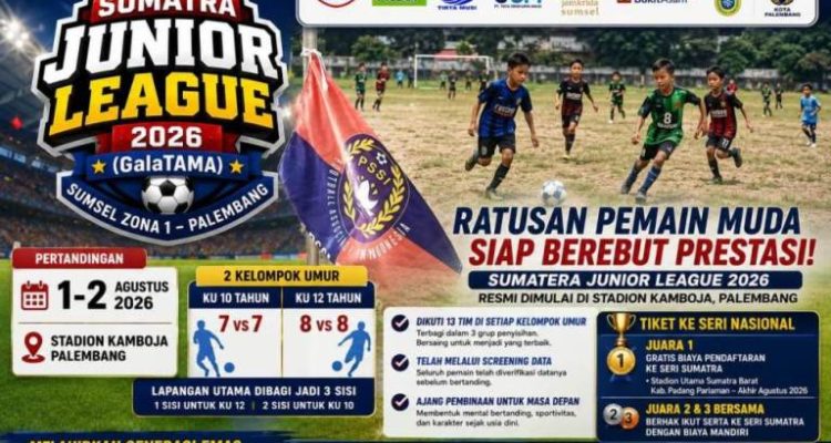 Sumatera Junior League 2026 Regional Palembang Resmi Dimulai, Ratusan Pemain Unjuk Gigi di Stadion Kamboja (BEKISARMEDIA.ID/ANGGA)