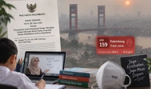 Surat Edaran Wali Kota Palembang Nomor 33 Tahun 2026 tentang kegiatan belajar mengajar (KBM) untuk jenjang TK, SD, dan SMP sederajat yang dialihkan menjadi Pembelajaran Jarak Jauh (PJJ) dari rumah. (BEKISARMEDIA.ID/HAIRUDIN)