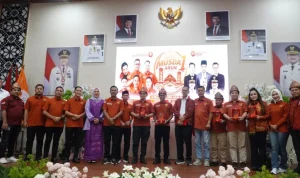 Wali Kota Palembang, Ratu Dewa, menghadiri acara pelantikan kepengurusan Dewan Pengurus Daerah (DPD) Advokasi Rakyat Untuk Nusantara (ARUN) Sumatra Selatan (Sumsel) Tahun 2026. (BEKISARMEDIA.ID/HAIRUDIN)