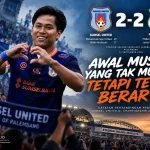 Bermain di Stadion Gelora Sriwijaya Jakabaring, Palembang, Minggu, 13 September 2026, Sumsel United harus puas bermain imbang 2-2 melawan PSMS Medan. (BEKISARMEDIA.ID/HAIRUDIN)