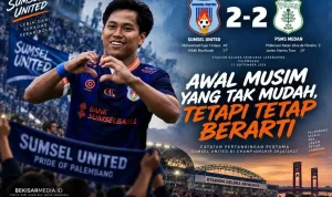 Bermain di Stadion Gelora Sriwijaya Jakabaring, Palembang, Minggu, 13 September 2026, Sumsel United harus puas bermain imbang 2-2 melawan PSMS Medan. (BEKISARMEDIA.ID/HAIRUDIN) Bermain di Stadion Gelora Sriwijaya Jakabaring, Palembang, Minggu, 13 September 2026, Sumsel United harus puas bermain imbang 2-2 melawan PSMS Medan. (BEKISARMEDIA.ID/HAIRUDIN)