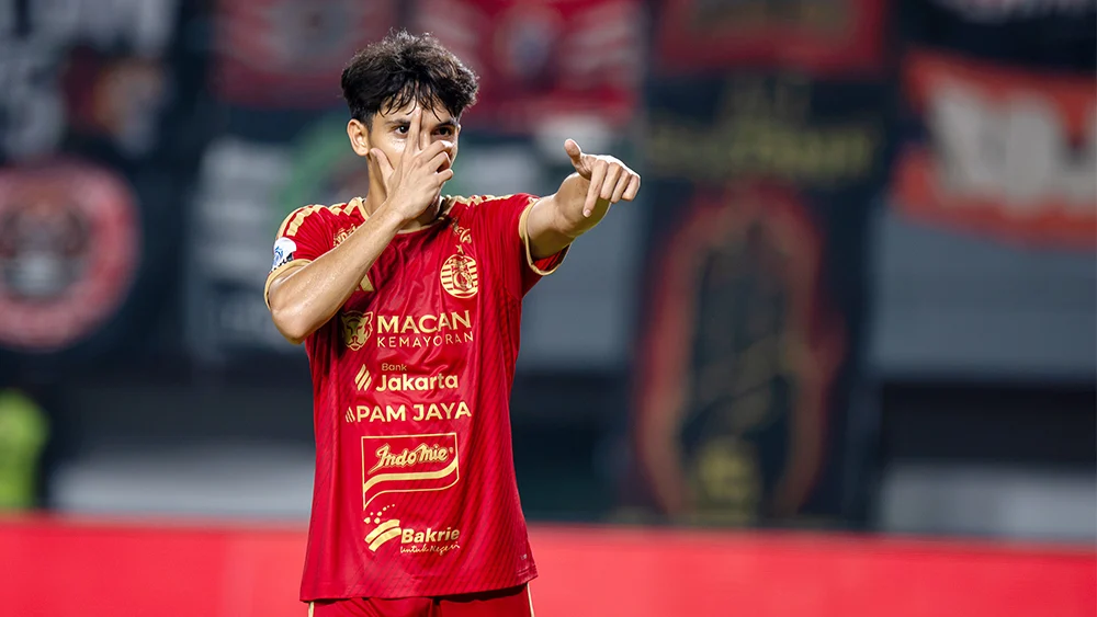 Victor Dethan melakukan selebrasi usai menciptakan gol. (FOTO: ILEAGUE.ID)