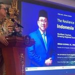 Irman Gusman dalam Special Speech bertajuk “The Resilience of Indonesia Tourism: Daya Saing Pariwisata dan Ketangguhan Ekonomi Daerah” pada ajang The 2nd Indonesia Tourism Marketing Week (ITMW) 2026 di Prama Sanur Beach, Bali, Sabtu, 17 Oktober 2026. (BEKISARMEDIA.ID/ANGGA)
