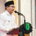 Wakil Bupati Kabupaten Musi Banyuasin (Muba), Abdur Rohman Husen, menghadiri Haflah Khotmil Qur’an ke-XII sekaligus Peringatan Hari Santri Nasional Zona 4 Kabupaten Muba, di Pondok Pesantren (Ponpes) Annur, Desa Gajah Mati, Kecamatan Babat Supat, Kamis, 22 Oktober 2026. (BEKISARMEDIA.ID/HAIRUDIN)