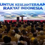 kehadiran Bupati Muba, Toha Tohet, didampingi Sekretaris Daerah Kabupaten Muba, Drs. Syafaruddin, M.Si., serta jajaran terkait, dalam Rapat Koordinasi Nasional (Rakornas) Tim Percepatan Akses Keuangan Daerah (TPAKD) Tahun 2026 di Jakarta, Kamis, 22 Oktober 2026. (BEKISARMEDIA.ID/HAIRUDIN)
